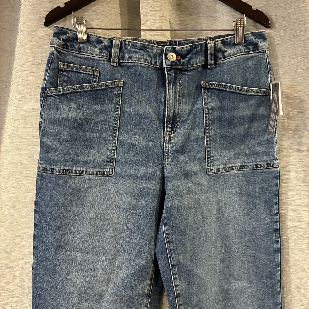 Talbots Jeans Blue Straight Ankle Mid Rise Medium Wash Denim Women's Size 10 NWT - Picture 3 of 7
